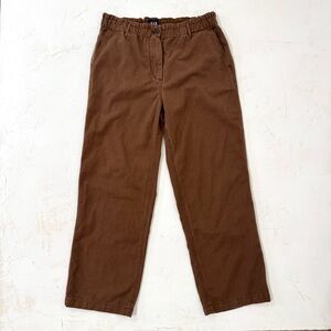 GAP GAP Elastic Waist Cotton Pants – Brown (Size L)
